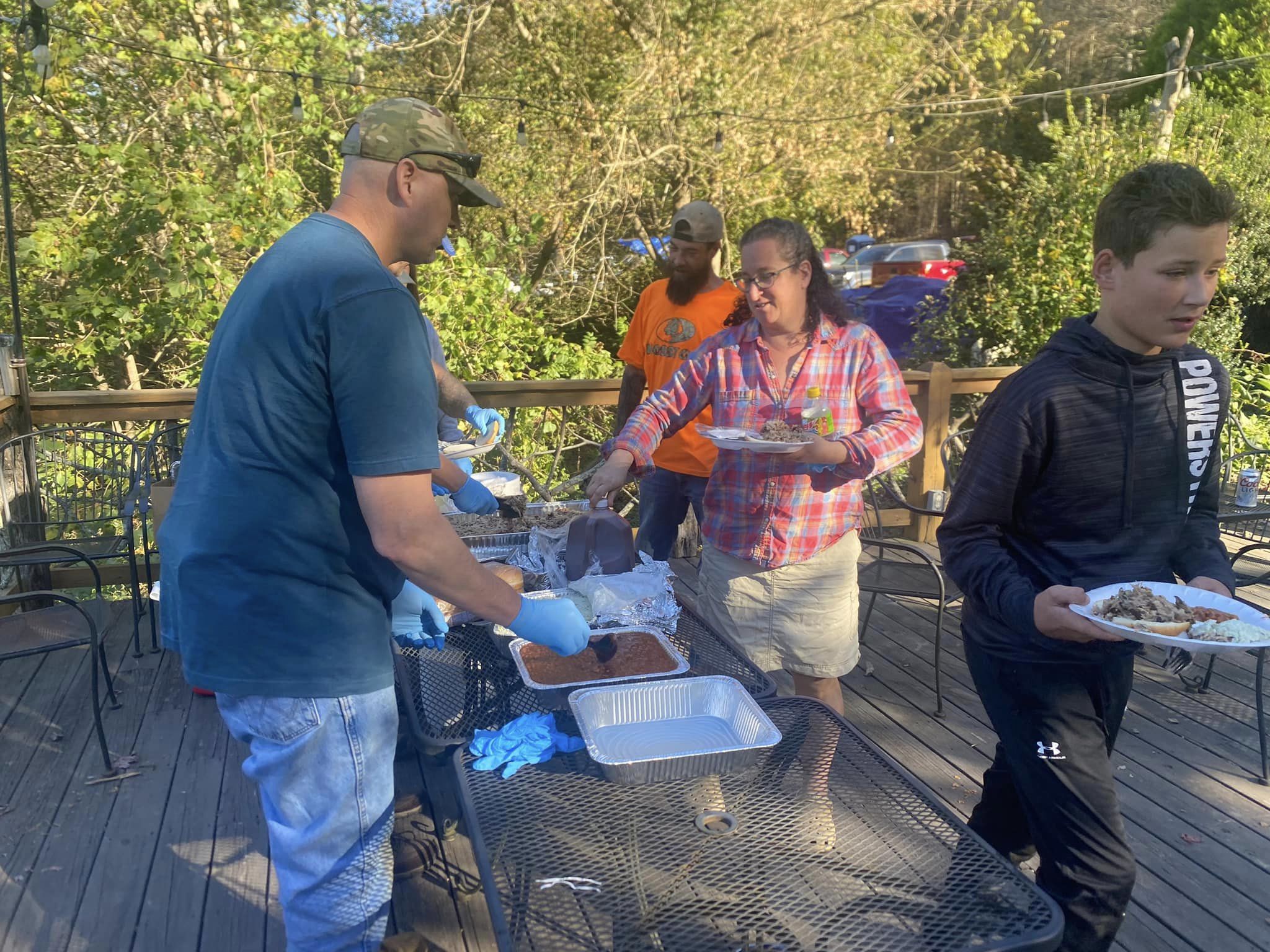 Volunteers serving meals during Hurricane Helene relief efforts